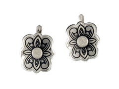 Серебряные серьги с цветочным орнаментом «Яркие цветы»